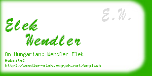 elek wendler business card